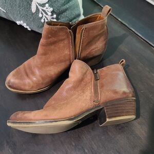 Lucky Brand Basel Leather cognac booties